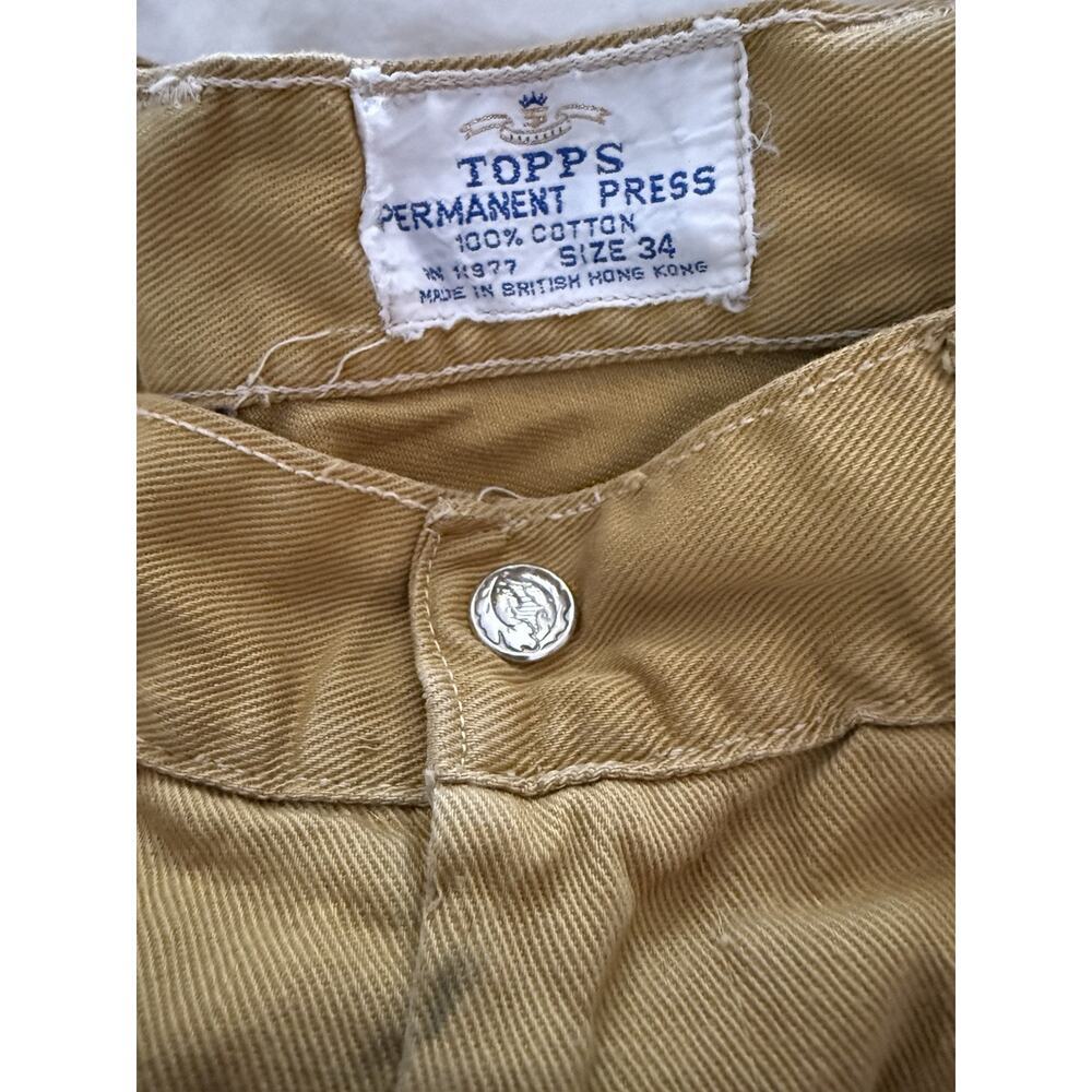 Vintage 1970’s Topps Hong Kong Size 34 Women's Cut Off Yellow Shorts 70s Surfer - Picture 3 of 6